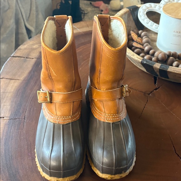 L.L. Bean Vintage Lounger Duck Boot Buckle Leather Rubber Maine Size Men’s 7 W9 - Picture 4 of 10